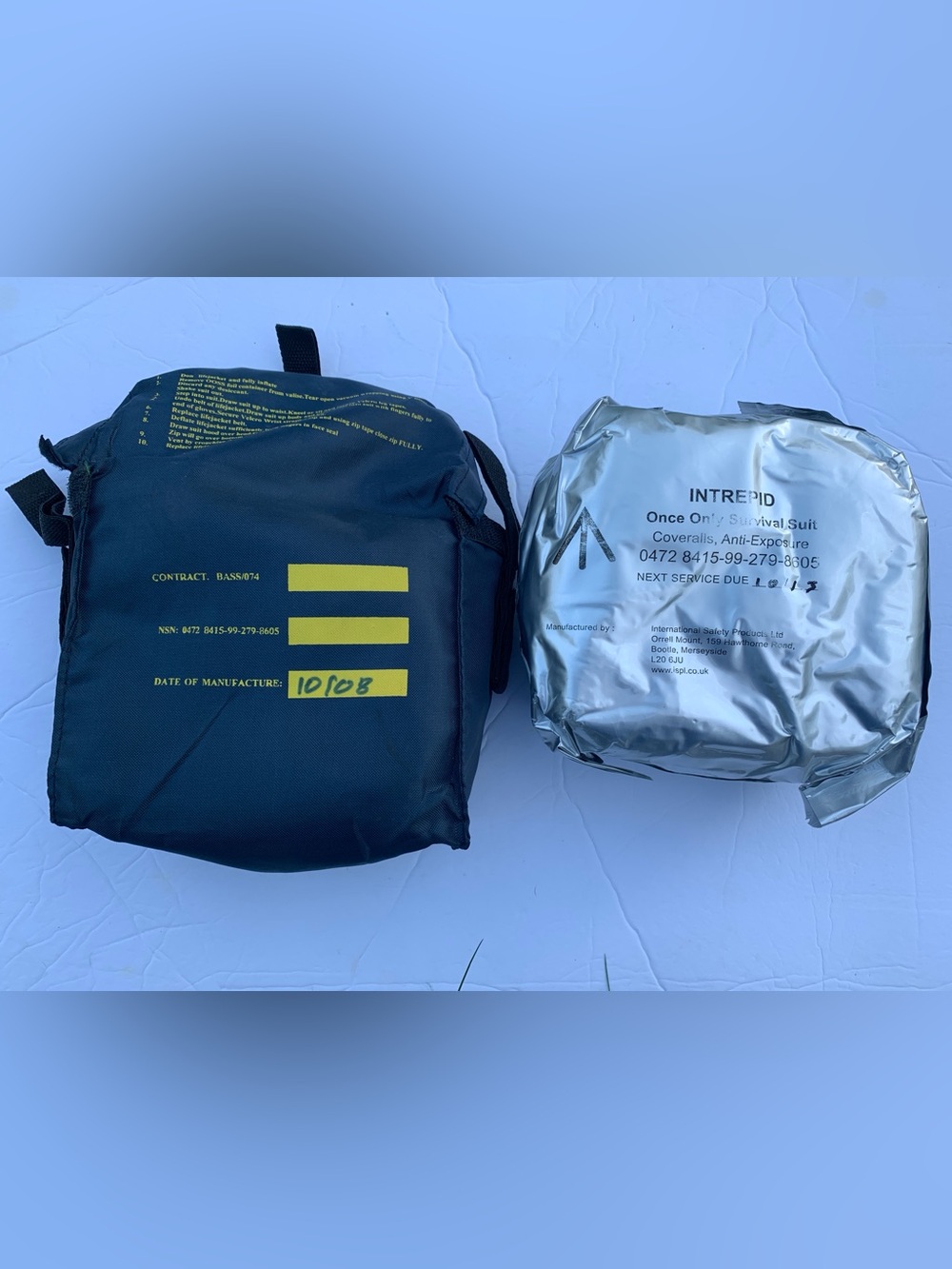 Unused Intrepid Once Only Survival Suit